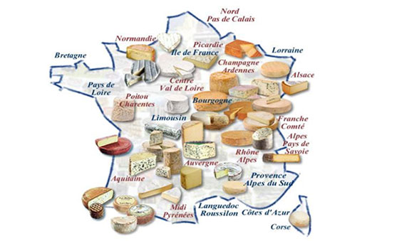 프랑스 치즈지도